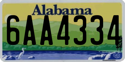 AL license plate 6AA4334