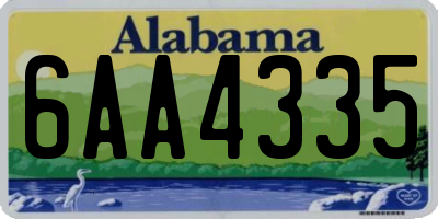 AL license plate 6AA4335