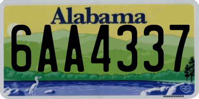 AL license plate 6AA4337