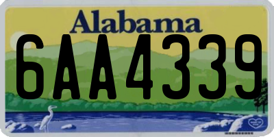 AL license plate 6AA4339