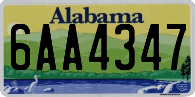 AL license plate 6AA4347