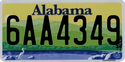 AL license plate 6AA4349
