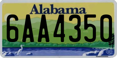 AL license plate 6AA4350