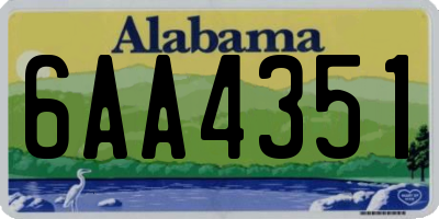 AL license plate 6AA4351