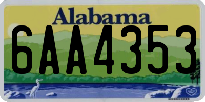 AL license plate 6AA4353