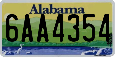 AL license plate 6AA4354