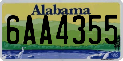 AL license plate 6AA4355