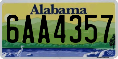 AL license plate 6AA4357