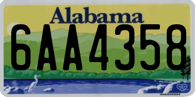 AL license plate 6AA4358