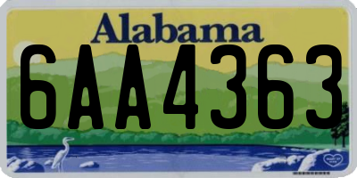 AL license plate 6AA4363