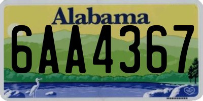 AL license plate 6AA4367