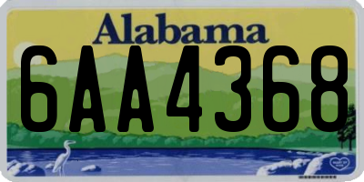AL license plate 6AA4368