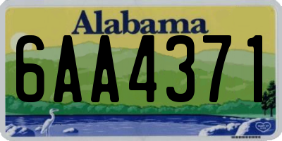 AL license plate 6AA4371