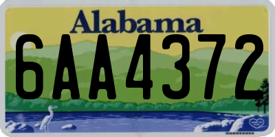 AL license plate 6AA4372