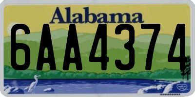 AL license plate 6AA4374