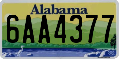 AL license plate 6AA4377