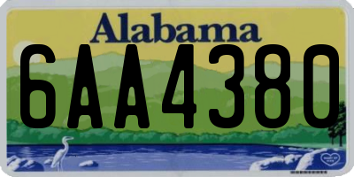 AL license plate 6AA4380