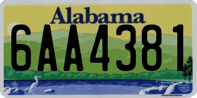 AL license plate 6AA4381