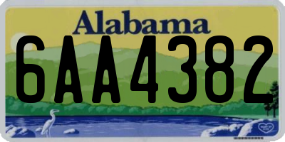 AL license plate 6AA4382
