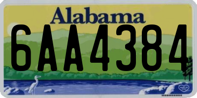 AL license plate 6AA4384