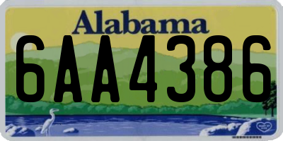 AL license plate 6AA4386