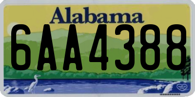 AL license plate 6AA4388