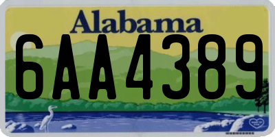 AL license plate 6AA4389