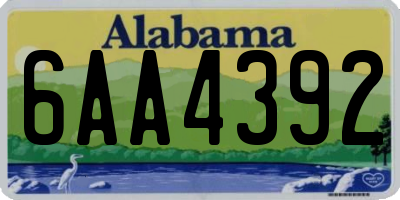 AL license plate 6AA4392