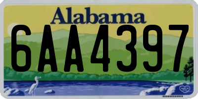 AL license plate 6AA4397