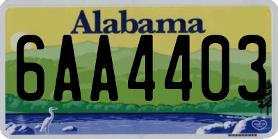 AL license plate 6AA4403