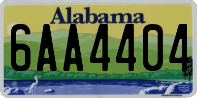 AL license plate 6AA4404