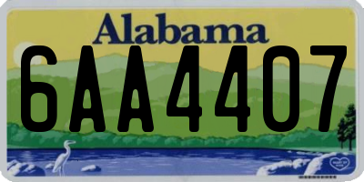 AL license plate 6AA4407