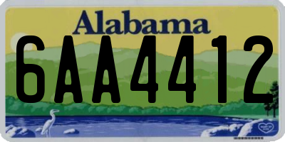 AL license plate 6AA4412