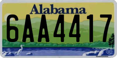 AL license plate 6AA4417