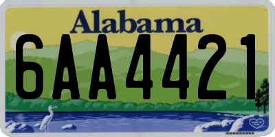 AL license plate 6AA4421