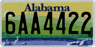 AL license plate 6AA4422