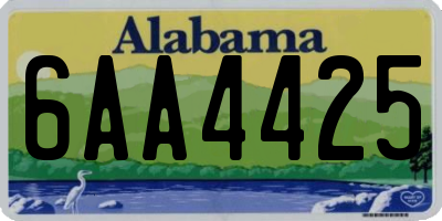 AL license plate 6AA4425