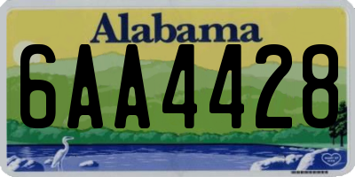 AL license plate 6AA4428