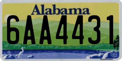AL license plate 6AA4431