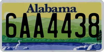 AL license plate 6AA4438