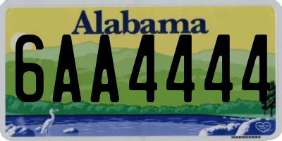 AL license plate 6AA4444