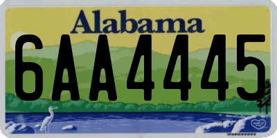 AL license plate 6AA4445