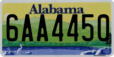 AL license plate 6AA4450