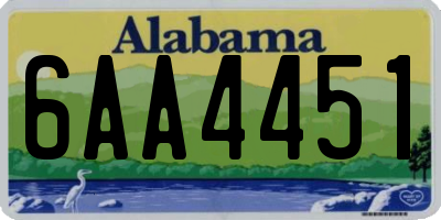 AL license plate 6AA4451