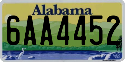 AL license plate 6AA4452