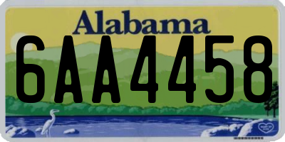 AL license plate 6AA4458
