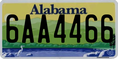 AL license plate 6AA4466