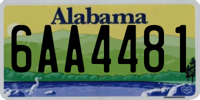 AL license plate 6AA4481