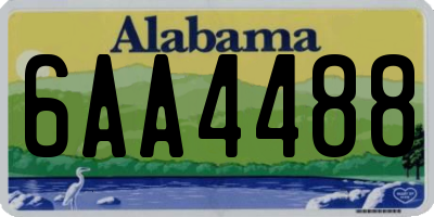 AL license plate 6AA4488