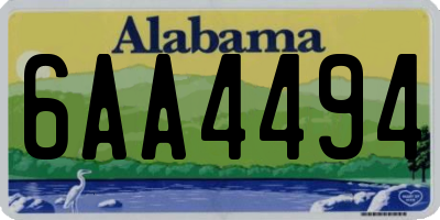 AL license plate 6AA4494